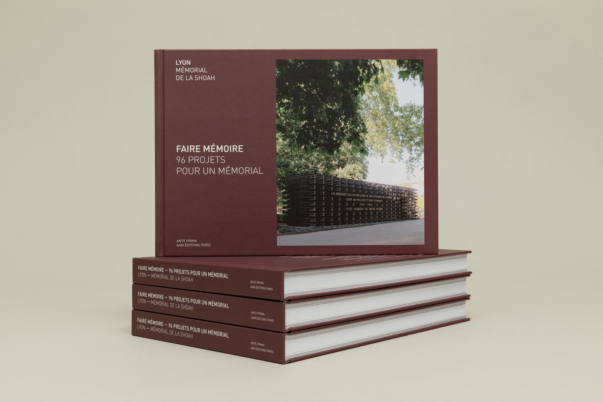 Création graphique du livre Faire mémoire – 96 projets pour un mémorial de la Shoah à Lyon